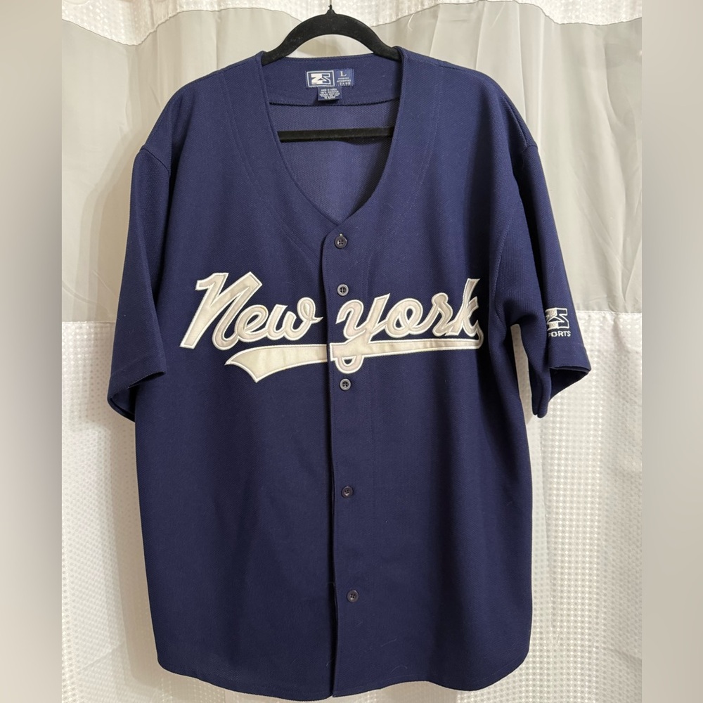 New York Navy Button-Front Jersey by Starter